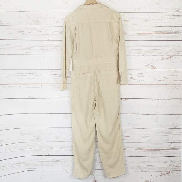 Mate The Label | Organic Linen Natural Buttoned Jumpsuit NWT - Picture 5 of 9